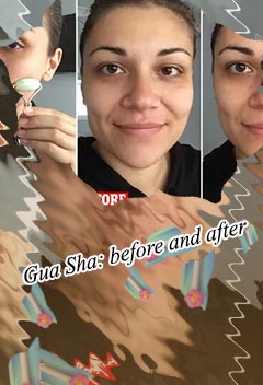 Before and after gua sha face