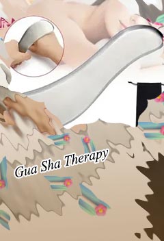 Gua sha muscle scraping
