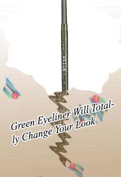 Olive green eyeliner